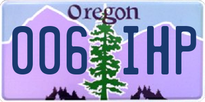 OR license plate 006IHP