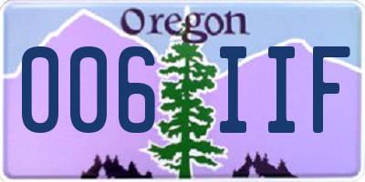 OR license plate 006IIF