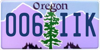 OR license plate 006IIK
