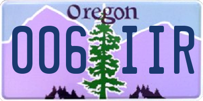 OR license plate 006IIR