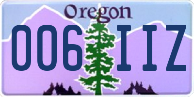 OR license plate 006IIZ