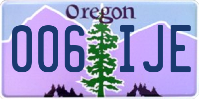 OR license plate 006IJE