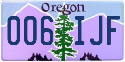 OR license plate 006IJF