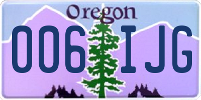 OR license plate 006IJG
