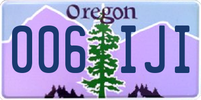 OR license plate 006IJI