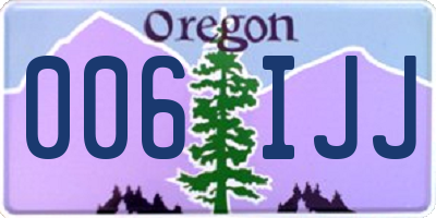 OR license plate 006IJJ