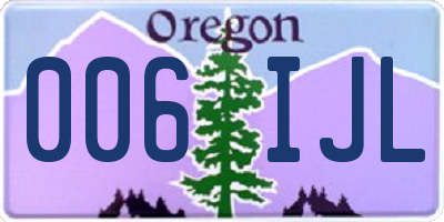OR license plate 006IJL
