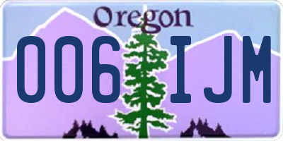 OR license plate 006IJM