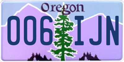 OR license plate 006IJN