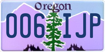 OR license plate 006IJP