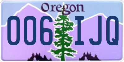 OR license plate 006IJQ