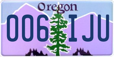 OR license plate 006IJU