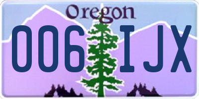 OR license plate 006IJX