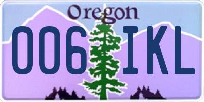 OR license plate 006IKL