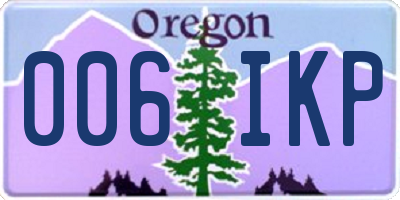 OR license plate 006IKP
