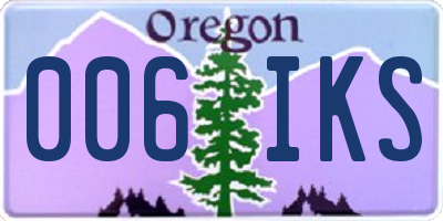OR license plate 006IKS