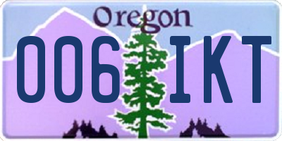 OR license plate 006IKT