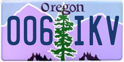 OR license plate 006IKV