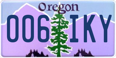OR license plate 006IKY