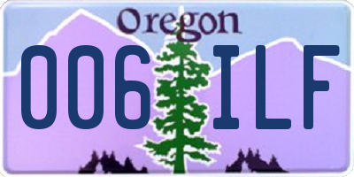 OR license plate 006ILF