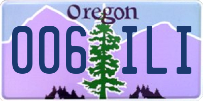 OR license plate 006ILI