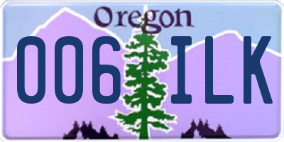 OR license plate 006ILK