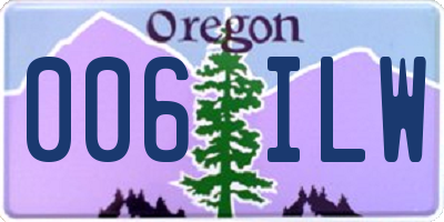 OR license plate 006ILW