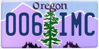 OR license plate 006IMC