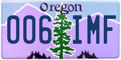 OR license plate 006IMF