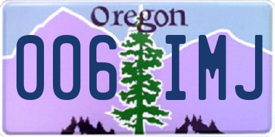 OR license plate 006IMJ