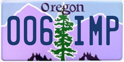 OR license plate 006IMP