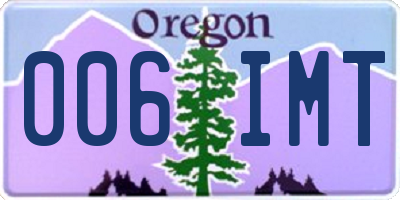 OR license plate 006IMT
