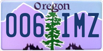 OR license plate 006IMZ