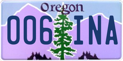 OR license plate 006INA