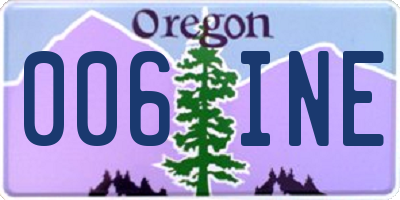 OR license plate 006INE