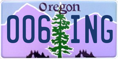 OR license plate 006ING