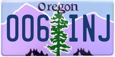 OR license plate 006INJ
