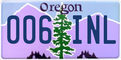OR license plate 006INL