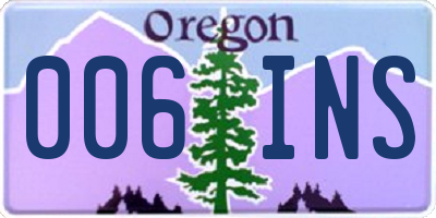 OR license plate 006INS