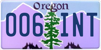 OR license plate 006INT
