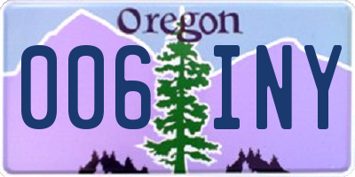 OR license plate 006INY