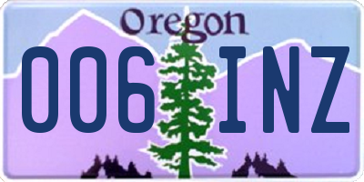 OR license plate 006INZ
