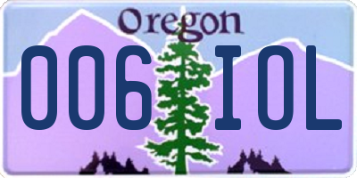 OR license plate 006IOL