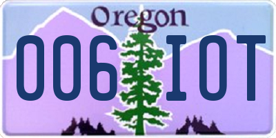 OR license plate 006IOT