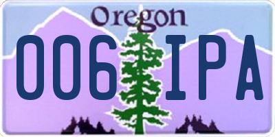 OR license plate 006IPA