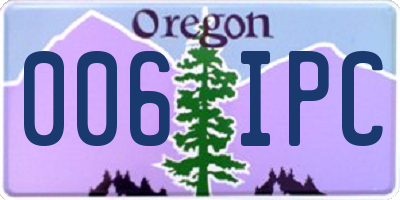 OR license plate 006IPC