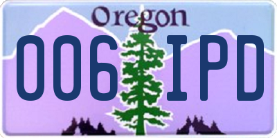 OR license plate 006IPD