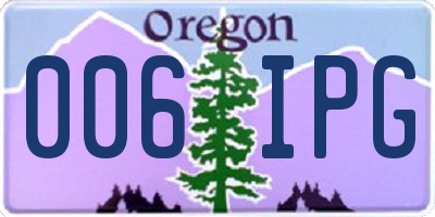 OR license plate 006IPG