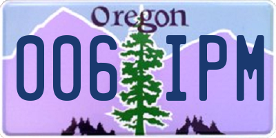 OR license plate 006IPM