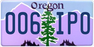 OR license plate 006IPO